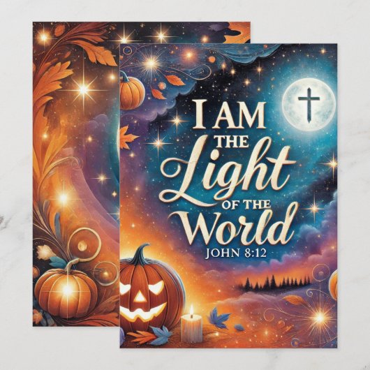 Drukbare Levendige Christelijke Halloween Schrift Kaart (Voorkant / Achterkant)