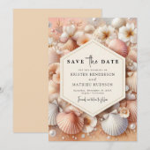 Drukbare rustieke strand bruiloft save the date (Voorkant / Achterkant)