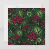 Drukbare Witchy Magic Forest Poinsettia Scrapbook Kaart (Achterkant)