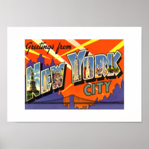 drukbegroeten New York City Poster