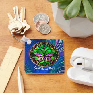 Drukke Butterfly gepersonaliseerde Sleutelhanger