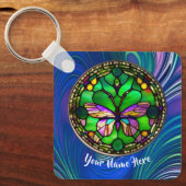 Drukke Butterfly gepersonaliseerde Sleutelhanger (Voorkant)