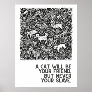 Drukke katten - spreekwoorden poster