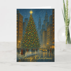 Drukke Kerstmis in de stad Elegante Aangepaste Gro Kaart