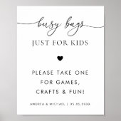 Drukke Tassen voor Kinderen Hart Script Trouwbord Poster (Voorkant)