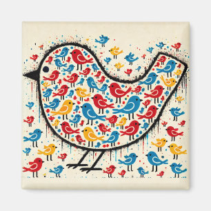 Drukke vogels koelkastmagneet magneet