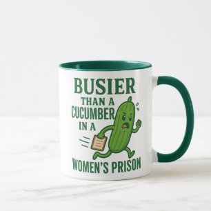 Drukker Dan Een Komkommer In Een Vrouwen Gevangeni Mok