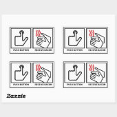 Drukknop ontvangst spek rechthoekige sticker (Vel)