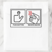 Drukknop ontvangst spek rechthoekige sticker (Tas)