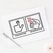 Drukknop ontvangst spek rechthoekige sticker (Envelop)