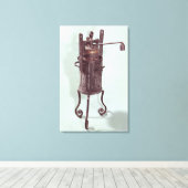 Drukkoker, uitgevonden door Denis Papin 1679 Canvas Afdruk (Insitu (Houten vloer))