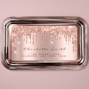 Drukt RSVP Roze Roze Blush Sparkly Glitter Makeup  Etiket