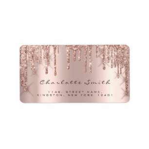 Drukt RSVP Roze Roze Blush Sparkly Glitter Makeup  Etiket