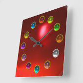 DRUKTE 3D KLEURSTONES VIERKANTE KLOK (Hoek)