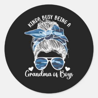 Drukte als oma van oma ronde sticker