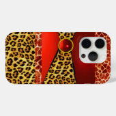 DRUKTE GIRAFFE LEOPARD HUID ROOD RUBY GEMSTONE Case-Mate iPhone CASE (Achterkant (horizontaal))