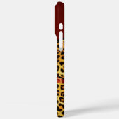DRUKTE GIRAFFE LEOPARD HUID ROOD RUBY GEMSTONE Case-Mate iPhone CASE (Achterkant / Links)