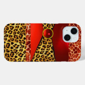DRUKTE GIRAFFE LEOPARD HUID ROOD RUBY GEMSTONE Case-Mate iPhone CASE (Achterkant (horizontaal))