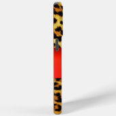 DRUKTE LEOPARD FUR RED RUBY GEMSTONE MONOGRAM, Case-Mate iPhone CASE (Achterkant / Rechts)