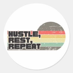 drukte, rust, herhaling ronde sticker