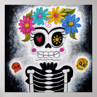 DRUKTE VAN DE Drijvende schedel Poster