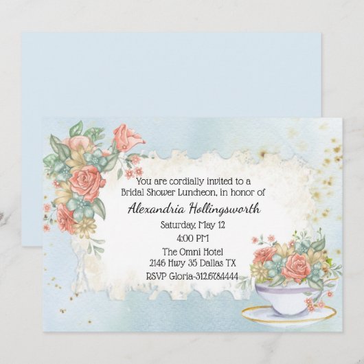 drukvaten met bridale douche kaart (Voorkant / Achterkant)