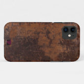 Drukverouderde lederen kijkdozen met mobiele telef Case-Mate iPhone case (Achterkant (horizontaal))