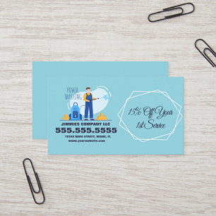 Drukwaskracht wasbedrijf Illustrated B Visitekaartje