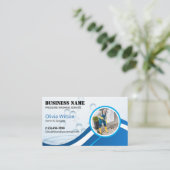 Drukwaskracht Wash Blue Reinigingsservice Visitekaartje (Staand voorkant)