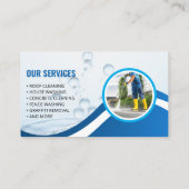 Drukwaskracht Wash Blue Reinigingsservice Visitekaartje (Achterkant)