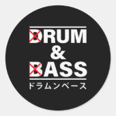 Drum And B Japanese Funny Ronde Sticker (Voorkant)