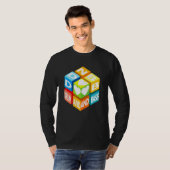 Drum and Bass Music Love Cube Dance and Party T-shirt (Voorkant volledig)