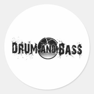 Drum and Bass verbrijzelde plaat Ronde Sticker