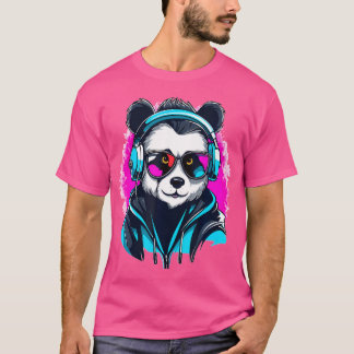 Drum & Bass Festival Cyberpunk Rave Panda T-shirt