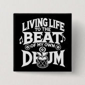 Drum Beat Vierkante Button 5,1 Cm (Voorkant)