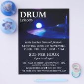 Drum Bekken, Drumlessen Reclamefolder Flyer (Enkel)