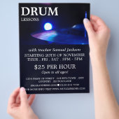 Drum Bekken, Drumlessen Reclamefolder Flyer (Hand)