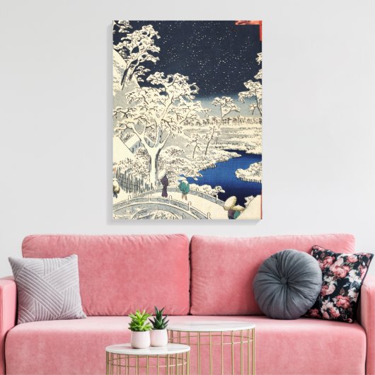 Drum Bridge in Meguro en Sunset Hill. Canvas Afdruk (Insitu (Woonkamer))