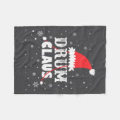 Drum Claus Kerstman Kerst Drummer Lange Mouwen  Fleece Deken (Voorkant (Horizontaal))