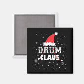 Drum Claus Santa Christmas Drummer Long Sleeve  Magneet (Voorkant / Achterkant)
