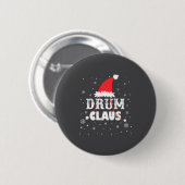 Drum Claus Santa Christmas Drummer Long Sleeve Ronde Button 5,7 Cm (Voorkant /achterkant)