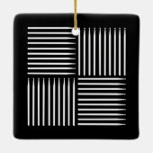 Drum Crosshatch Zwart Keramisch Ornament (Achterkant)