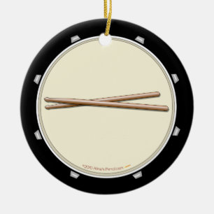Drum en Drumsticks Aangepaste versiering Keramisch Ornament