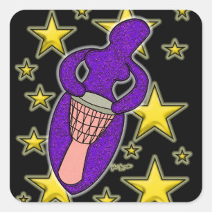 Drum Goddess Sticker Square