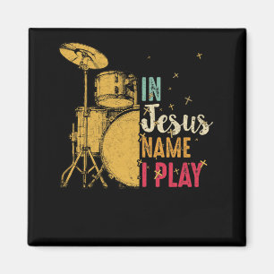  drum in Jezus naam, ik speel drummelrot Magneet