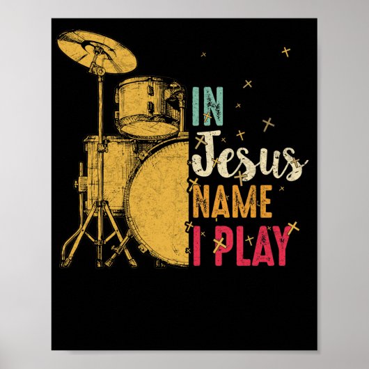  drum in Jezus naam, ik speel drummelrot Poster (Voorkant)