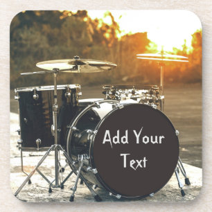 Drum Kit Drummer Rock personaliseren Aanpassen Bier Onderzetter