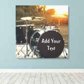 Drum Kit Drummer Rock personaliseren Aanpassen Canvas Afdruk (Insitu (Houten vloer))