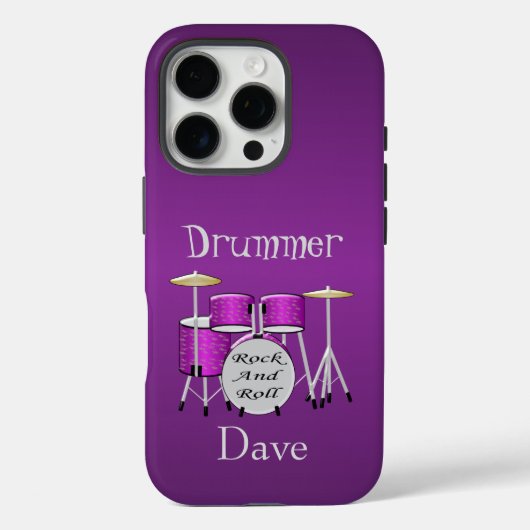 Drum Kit-ontwerp op maat Case-Mate iPhone Case (Achterkant)