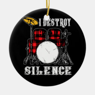 Drum Kit Percussionist Drummer I Destroy Silence Keramisch Ornament